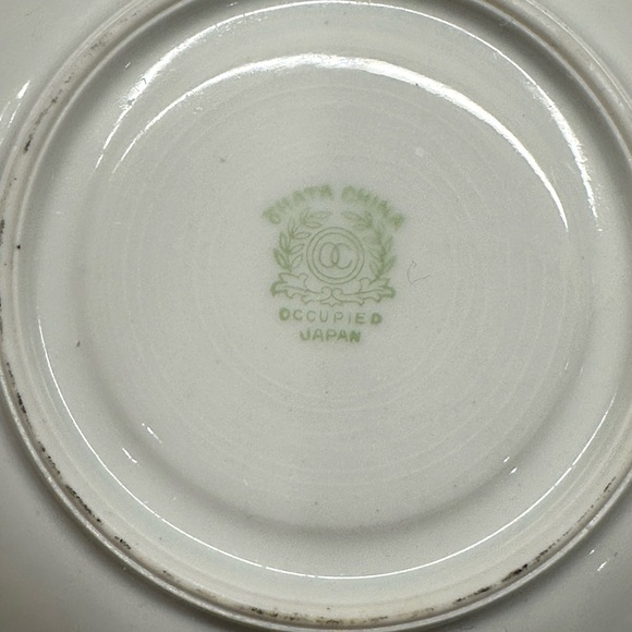 Vintage Tea Cup set: Ohata China Occupied Japan White/Pink Hand Painted Rose Bud - Picture 4 of 5